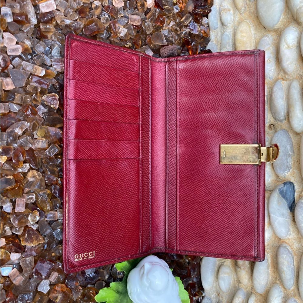 Authentic GUCCI Red Leather Long Slim Double-Sided Wallet w/ COA. Quiet Luxury - Picture 6 of 15